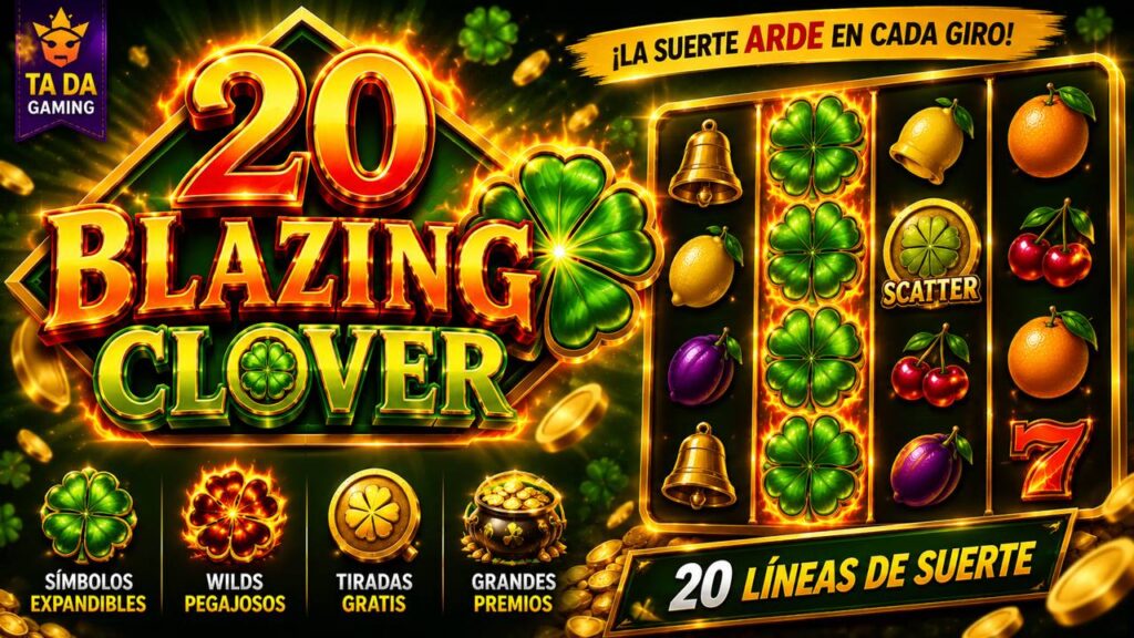 20 Blazing Clover de TaDa Gaming: el trébol de la suerte con 10.000x de premio exclusivo en 777.es