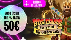 BONUSBIG en Yaass Casino: dobla tu depósito hasta 50€ jugando a Big Bass Secrets of The Golden Lake